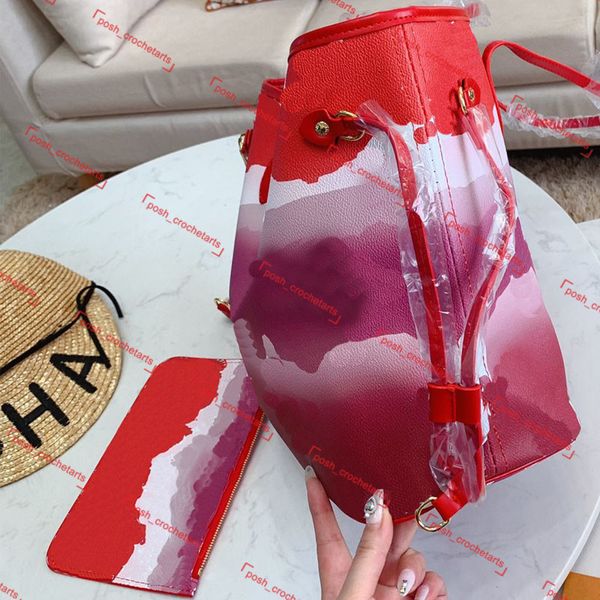 

fashion designer women purse open tote with pouch luxury tie dye open tote summer style pastel bags for women's pastel fashion