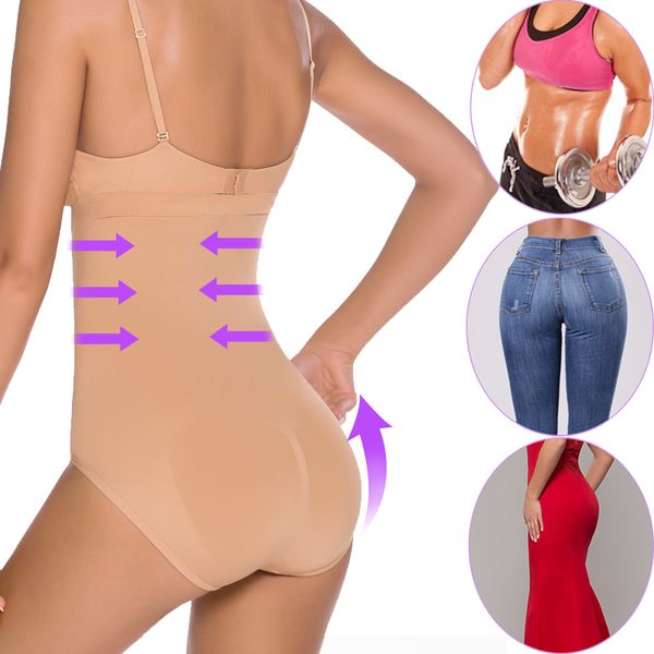 

kiwirata seamless high waist butt lifter shapewear slimming underwear body lift tummy control panties body shaper women, Black;white
