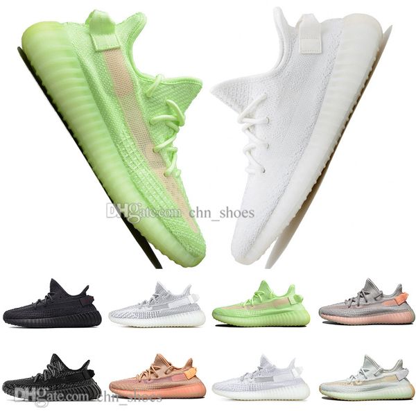 

new kanye west clay v2 static reflective gid glow in the dark mens running shoes hyperspace true form women sports designer sneakers