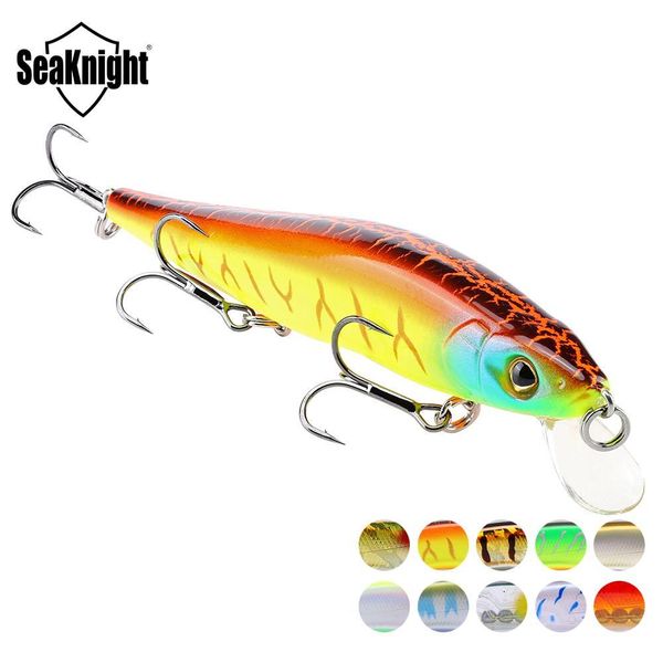 

seaknight sk020 fishing lure 1pc minnow 14g 110mm 0-1m depth wobbling minnow floating lure hard bait fishing wobblers 10 colors jqiuy