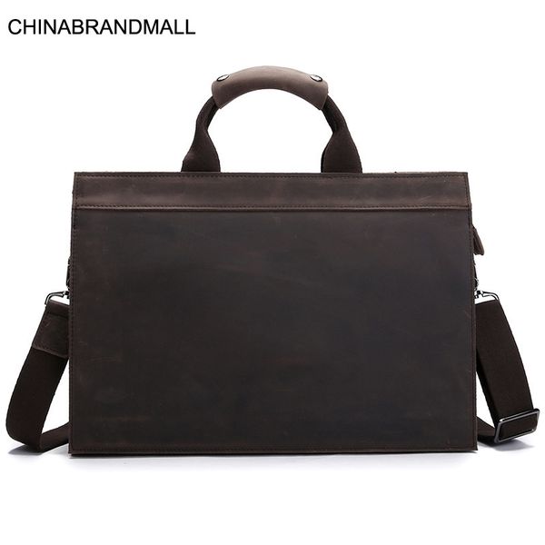 

подлинная кожа воловьей мужчины большой емкости сумки портфель бизнес-офис