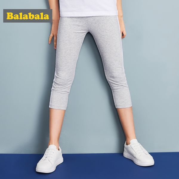 

balabala girls summer leggings pants for children girls trousers children clothes soft slim calf-length pants for lovely, Blue