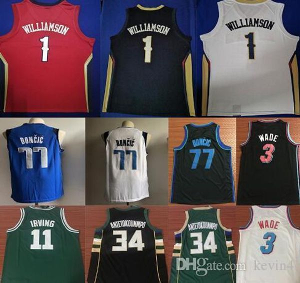

Ncaa zion 1 william on jer ey dwyane 3 wade damian 0 lillard gianni 34 antetokounmpo 77 doncic 11 irving college men jer ey, Black