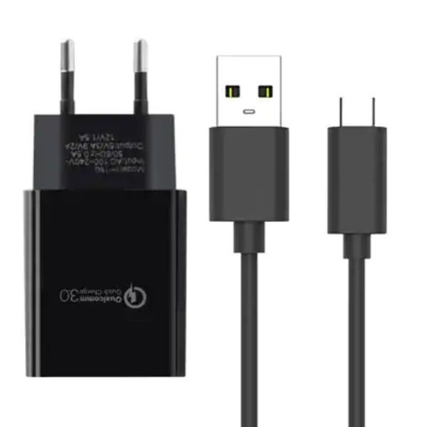 

eu 2in1 plug power charger usb type c data sync charging cable for xiaomi huawei