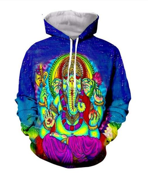 

wholesale-new fashion cool sweatshirt hoodies 3d print mens womens casual elephant style streetwear clothes k0256, Black