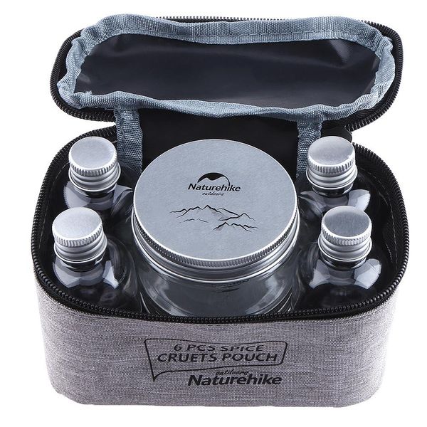 

7pcs/set spice cruets pouch seasoning jar case condiment bottles set portable organize bag camping barbecue picnic seasoning can