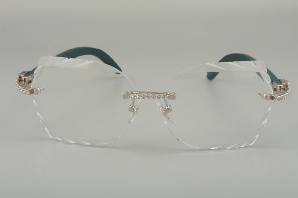 

wholesale- high-end carved glasses frame 8300817 diamond series blue / color / hand-carved wooden glasses frames, 58-18-135mm, Silver