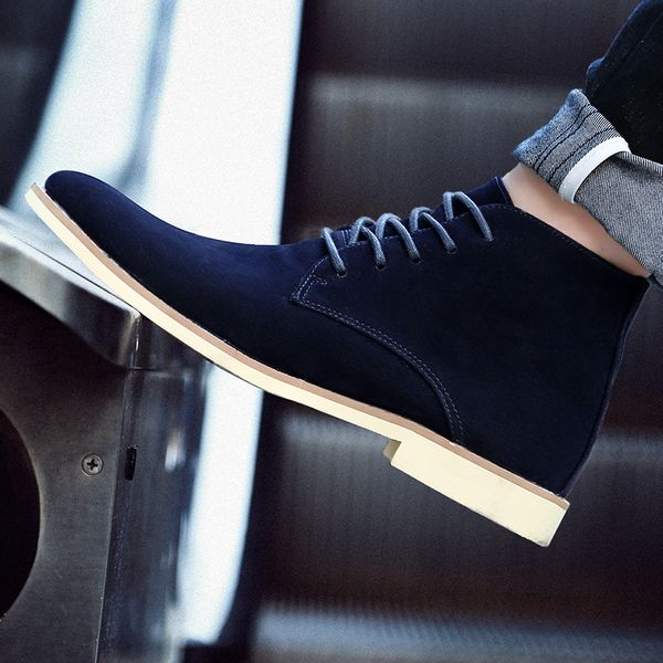 

spring new men's shoes high to casual shoes men's black teen pointed