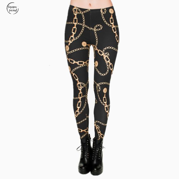 

elasticity legins legging women clothing ladies full length gold printing high fitness pants workout leggings, Black