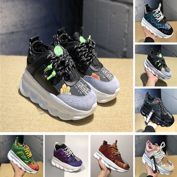 

Top Quality Mens Chain Reaction Designer Dad Shoes Luxury Medusa Desi Womens Fashion Soft Link-Embossed Sole Running Shoes Sneakers 36-45