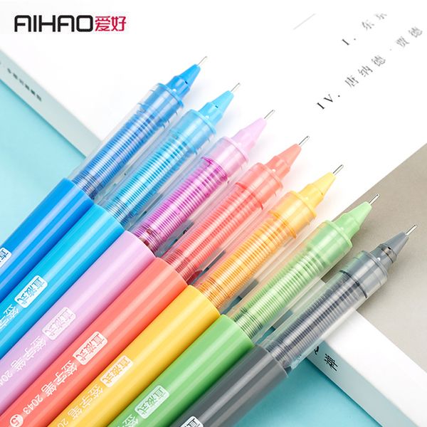 

6pcs aihao direct liquid color gel pen creative cute water pen 0.5mm student supplies color signature 2043