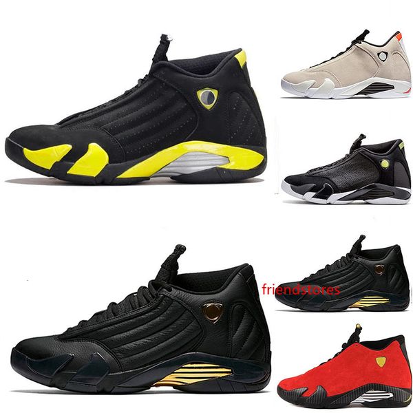 

2019 14s men basketball shoes thunder last sbrown white suede designer sneakers utility sports shoes size 40-47