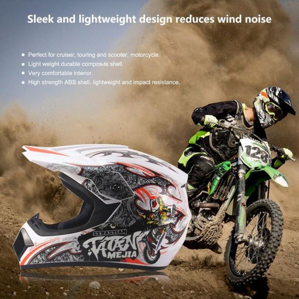 

breathable motorcycle helmet 3pcs/set m/l/xl lightweight full face racing motorcycle safety abs shell motorbike helmet