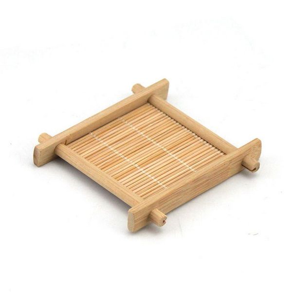 

square bamboo coaster manual tea ceremony cup wad eco friendly portable cusp holder simplicity new patterns 0 45md j1