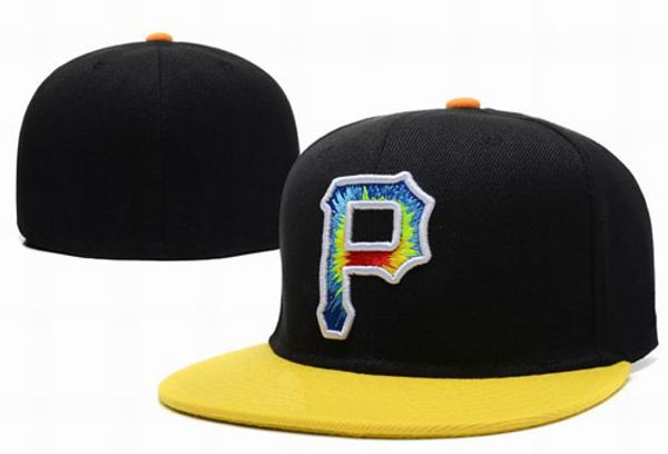 

fashion-new fashion letter p cap fitted hats men pittsburgh flat brim embroidery brandsports team fans full closed chapeu baseball caps, Blue;gray