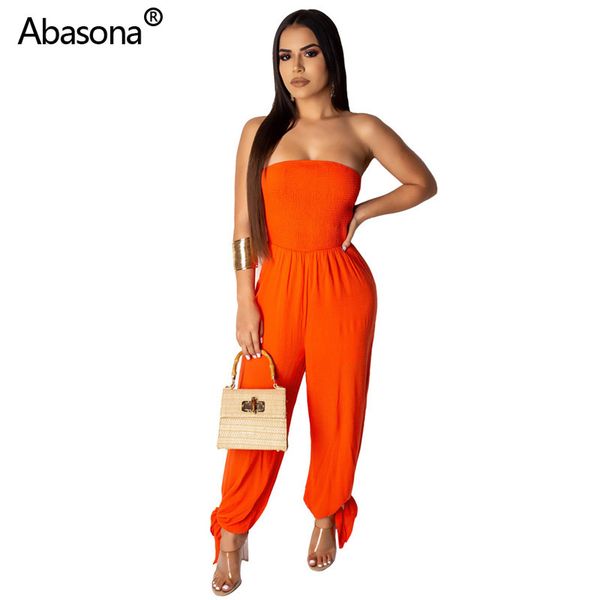 

2019 solid sleeveless strapless full-length jumpsuits womens elegant rompers for party and club from china, Black;white