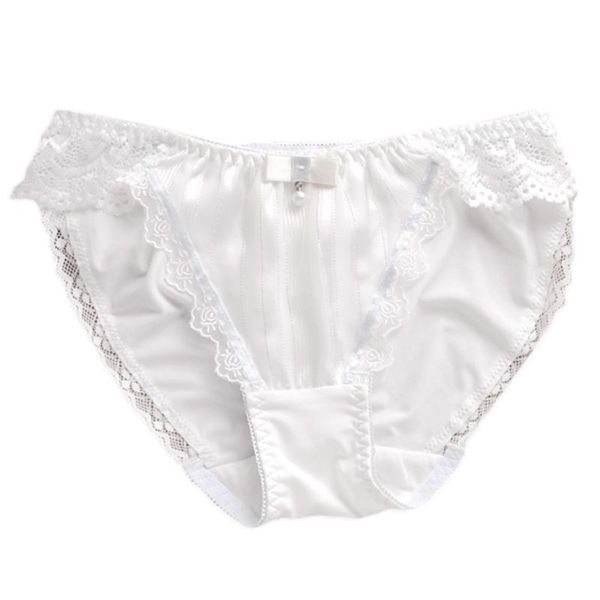 

women's panties milk fiber low rise sweet bowknot pearl drop lolita briefs underwear princess floral lace ruffles patchwork lingerie, Black;pink