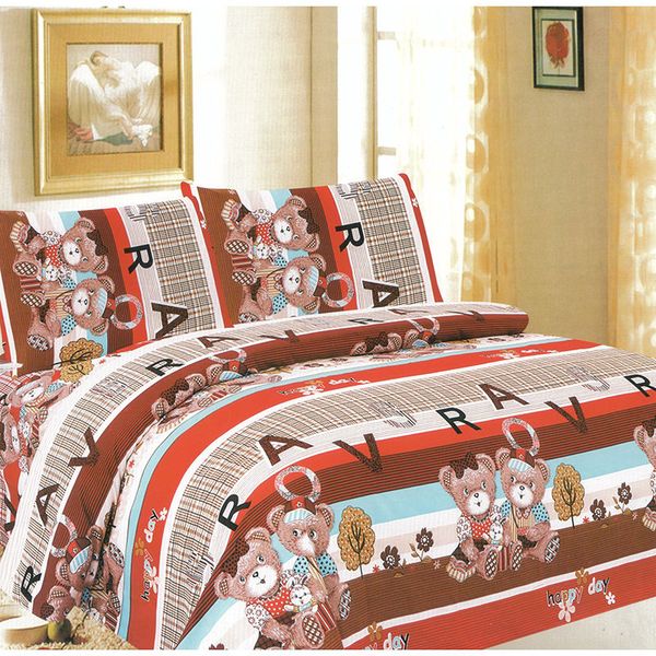 

4pcs cartoon bedding sets bear pattern velvet soft cover pillowcases sets home textile for children bedroom decor bed linen