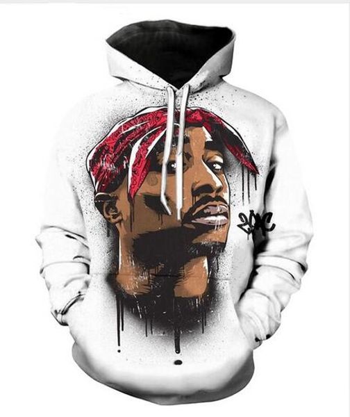 

new fashion sweatshirt men / women 3d hoodies print 2pac tupac harajuku style stylish hooded hoodies usal05, Black