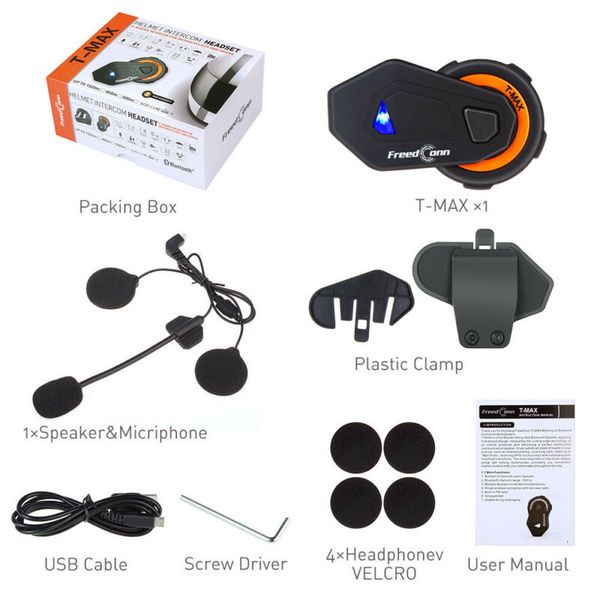 

6 helmet radio 1000m headset interphone riders bluetooth motorcycle kit intercom
