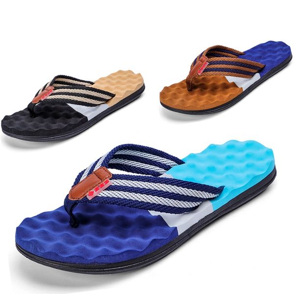 

men beach sandals 2019 summer beach flip flops shoes male soft thick bottom sandals casual flats shoes q-530, Black