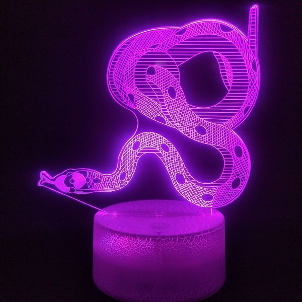 

3d lamp novetly chinese zodiac the snake souvenir for children living room decoration usb led night light lamp atmosphere