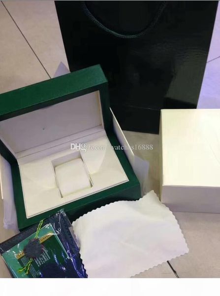

watch accessories green brand watch original box papers handbag gift boxes 116610 116660 116710 watches box, Black;blue