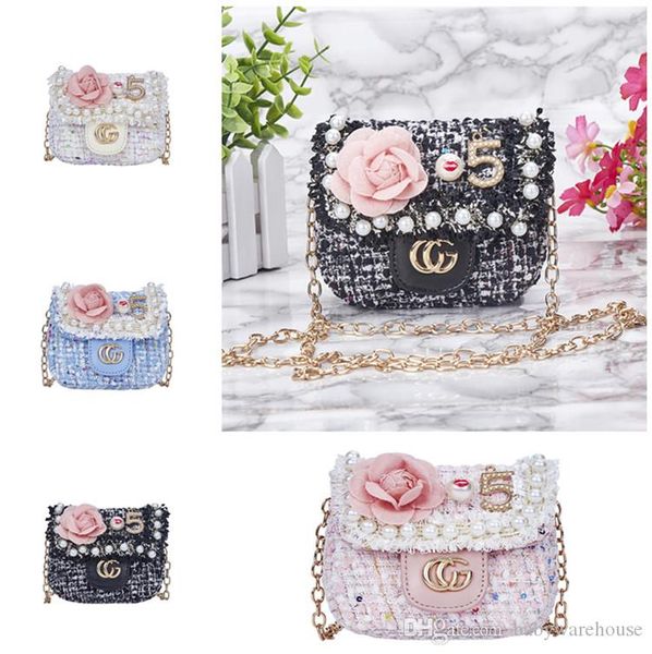 

2020 kids handbags fashion girls mini princess purses cute applique chain cross-body bags children candy bags gifts, White