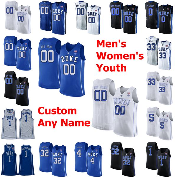 

duke blue devils college basketball jerseys zion 1 williamson jersey cam 2 reddish rj 5 barrett jj 4 redick christian laettner custom stitch, Black