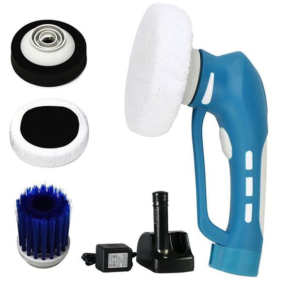 

car polishing, mini cordless car polisher handheld electric cleaner machine waterproof tool set us plug(blue