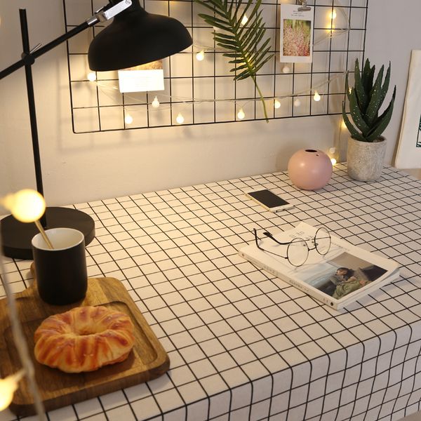 

simple coffee table cloth net red desk table cloth fabric ins-style cotton and linen small fresh northern european-style rectangular student