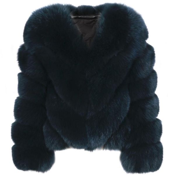

women real fur jacket lady natural fur coat winter outwear, Black