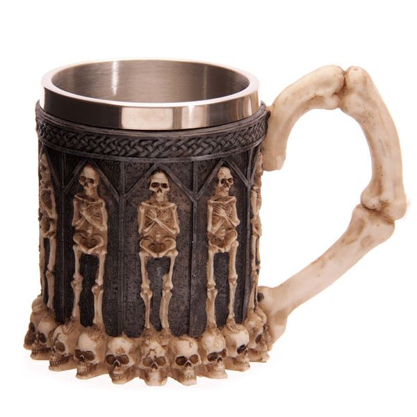 

3d птерозавр череп кружка прохладный скелет дизайн смолы кружка кофе из нержавеющей стали чашка чая рыцарь кружка пива кружка бокалы бар пос