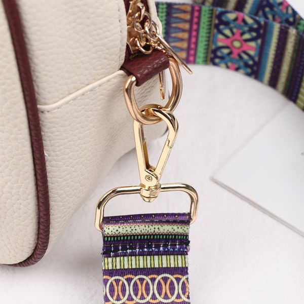 

adjustable colored nylon bags belt straps for bags women rainbow shoulder hanger handbag strap bag accessories decorative chain, Black
