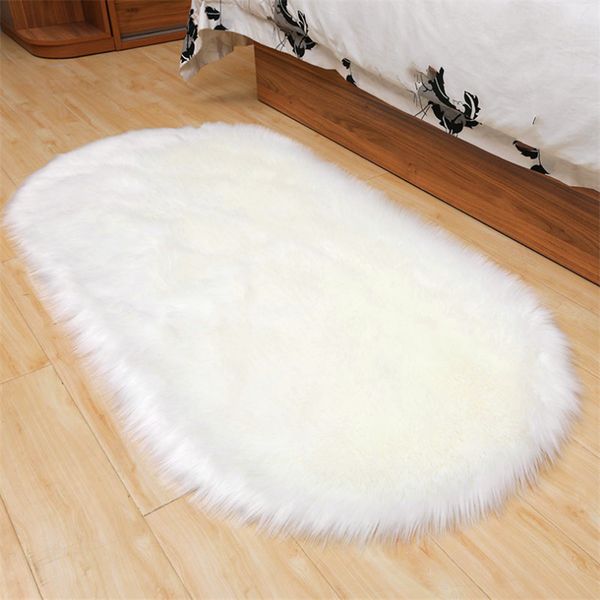 

faux fur imitation wool rug floor 50*80cm pure color sheepskin shaggy carpets for living room bedroom