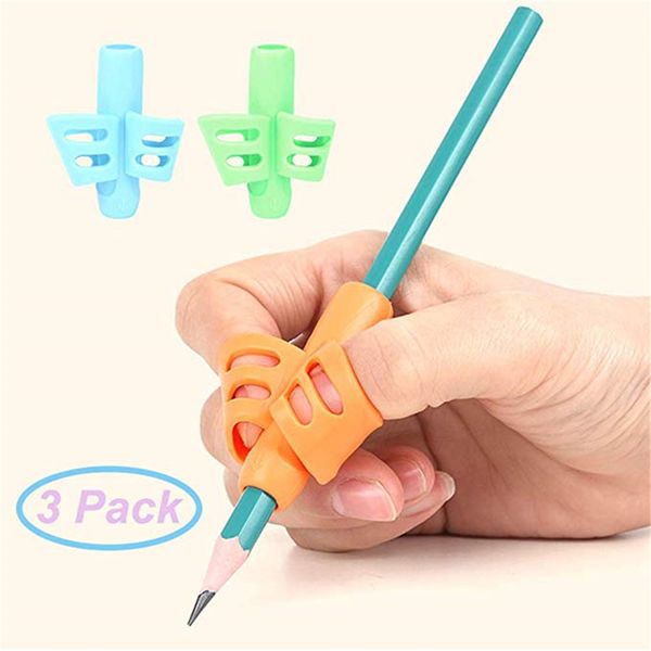3 Stück Bleistiftgriffe – Stift-Schreibhilfe-Griffset für Kinder, Haltungskorrektur-Werkzeug für Kinder im Vorschulalter, hohle Belüftung