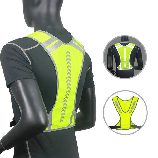 

reflective vest safe jacket for running jogging cycling motorcycle night g66, Black