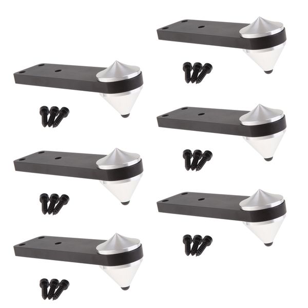 

6x алюминиевый противоударный spike кронштейн изоляция stand hifi аудио усилители сабвуферы isolation foot base для колонки