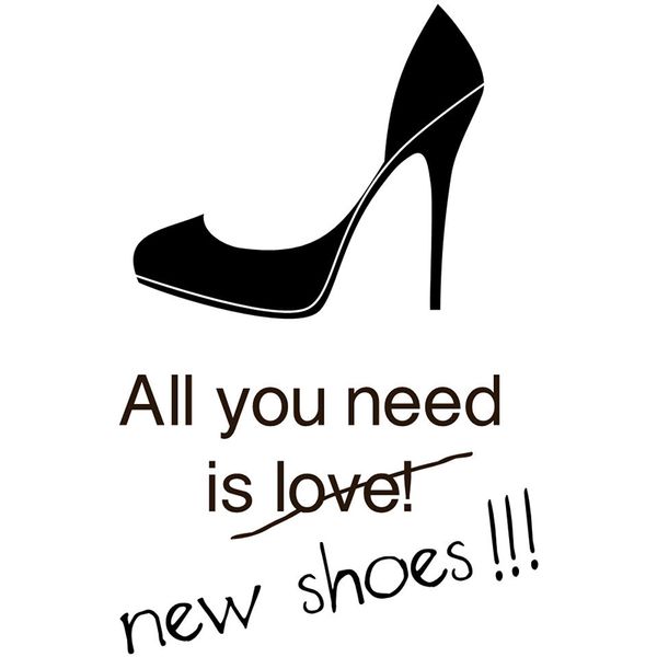 

13.4*7.8cm all you need is love new shoes vinyl decal, high heels sticker beauty temptation body car stickers decals