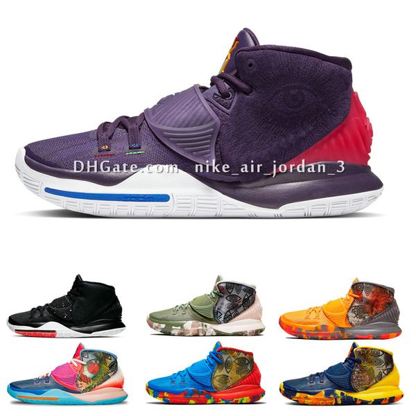 

new men kyrie pre-heat 6 tokyo beijing guangzhou designer sneakers kyrie 6s heal the world women sports basketball shoes kids boys us4-12, Black