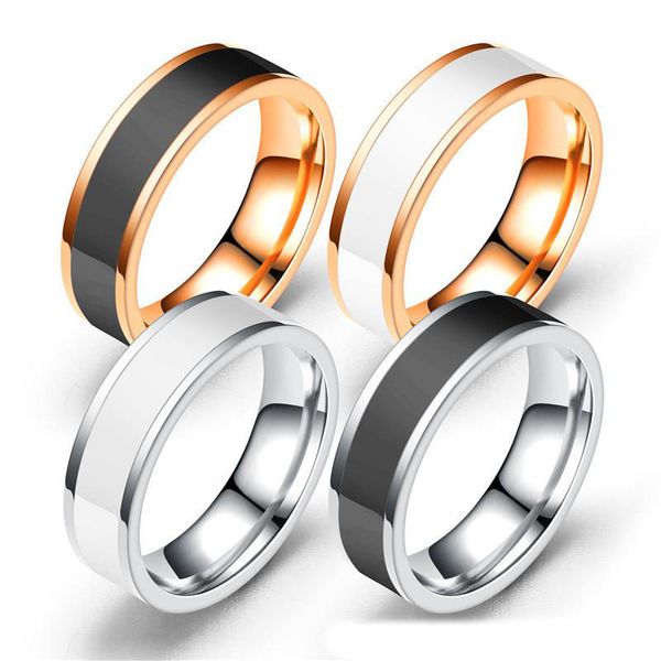 

Нержавеющая Сталь Круг Черные Кольца Пустой Хвост Кольца Пальца Пара Любителей К