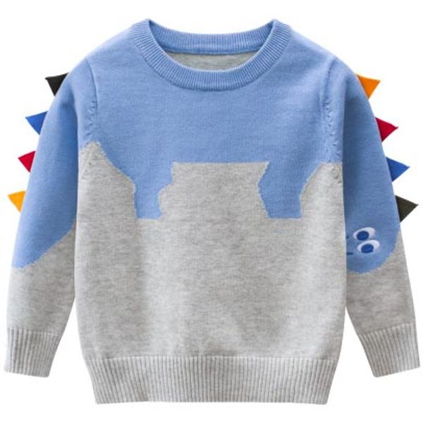 

children designer sweaters kids pullover clothing boys dinosaur sweater girls casual warm keeping clothes boys sweater wholesale, Blue