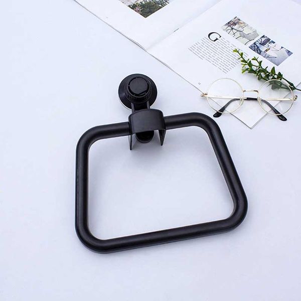 

plastic black towel ring towel holder suction cup rack bathroom rack 1pcs