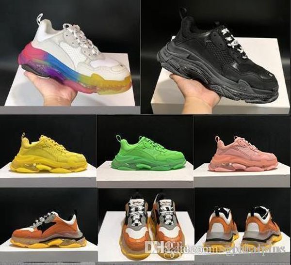 

2020 triple s fashion designer shoes platform sneakers for men women luxury black bred white green pink mens casual walking ing