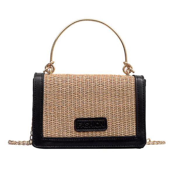 

coneed messenger bags straw bucket women bag lace chain crossbody fairy wild weave small square bag handbags travel 2