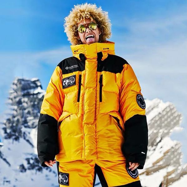 

19FW THENF Гималайский GTX Альпинизма пуховик Классический логотип Coat Пара хлеб Желтый Черный Outwear зима теплая куртка с капюшоном HFHLYRF054