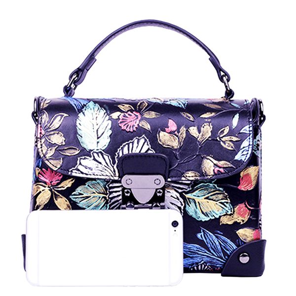 

2020 vintage genuine a women bag retro handbag designer small luxury female bags messenger 100% sac leather main tote pltth, Red;black