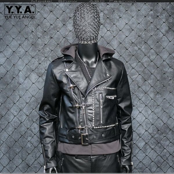 

punk поддельный куртки pu кожа мужской толстые теплый ветрозащитный пальто с капюшоном solid motor biker jacket jaqueta outwear, Black