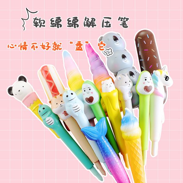 

1pic cute pressure remover pen gel pen black ink for office stationery netural student writing gel pens