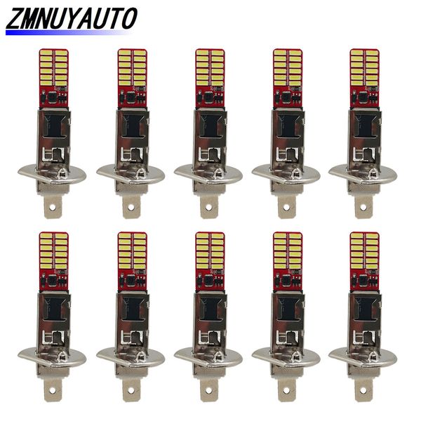 

10pcs led lamp h1 fog lights 24smd 4014 super bright white auto led h3 car drl driving day running light bulbs 12v